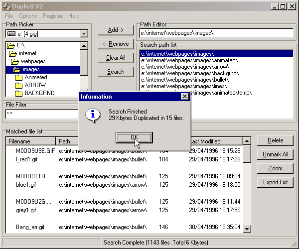 I've got a few duplicate files.
