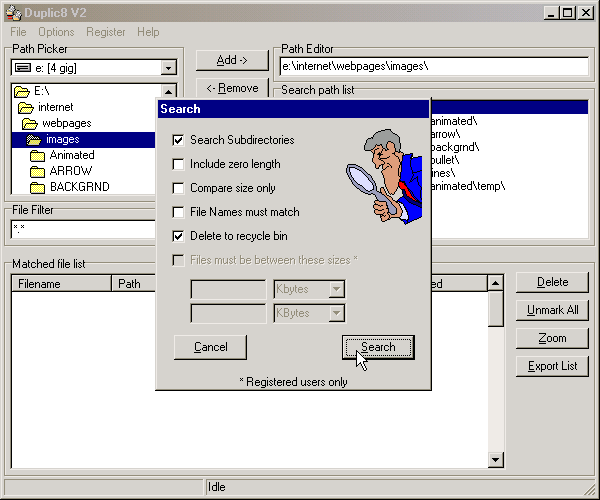 Check the search settings, and away we go.
